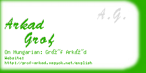 arkad grof business card